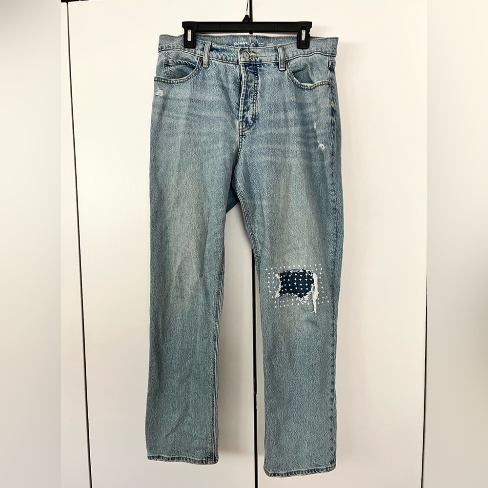 Old navy high rise size 10 patchwork jeans